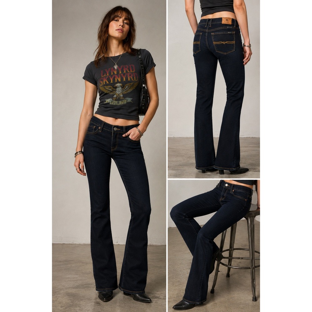 Lucky Brand Charlie Baby Boot Jeans 2/26 Long Dark Wash Stretch Bootcut Indie